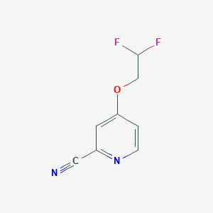 molecular formula C8H6F2N2O B1459188 4-(2,2-二氟乙氧基)吡啶-2-碳腈 CAS No. 1432680-13-1