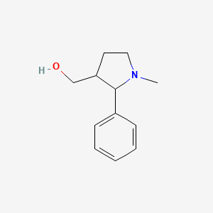 molecular formula C12H17NO B1459189 (1-Methyl-2-phenylpyrrolidin-3-yl)methanol CAS No. 149846-77-5