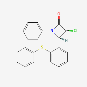 molecular formula C21H16ClNOS B14591900 (3S,4S)-3-Chloro-1-phenyl-4-[2-(phenylsulfanyl)phenyl]azetidin-2-one CAS No. 61205-46-7