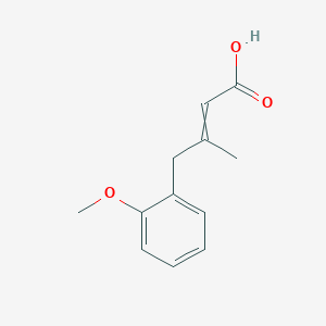 molecular formula C12H14O3 B1459191 4-(2-甲氧基苯基)-3-甲基丁-2-烯酸 CAS No. 1216328-65-2