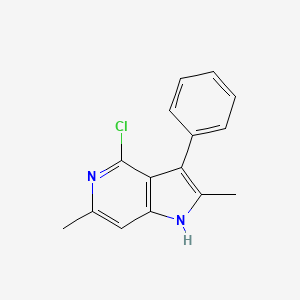 molecular formula C15H13ClN2 B14591921 1H-Pyrrolo[3,2-c]pyridine, 4-chloro-2,6-dimethyl-3-phenyl- CAS No. 61191-06-8