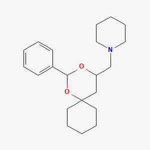 molecular formula C21H31NO2 B14591925 1-[(2-Phenyl-1,3-dioxaspiro[5.5]undecan-4-yl)methyl]piperidine CAS No. 61531-61-1