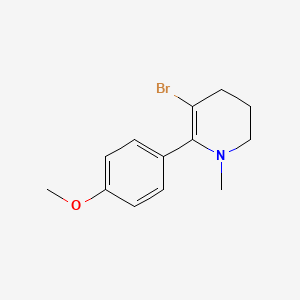 molecular formula C13H16BrNO B14591953 Pyridine, 3-bromo-1,4,5,6-tetrahydro-2-(4-methoxyphenyl)-1-methyl- CAS No. 61214-42-4