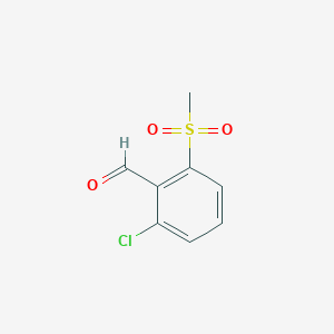 molecular formula C8H7ClO3S B1459196 2-Chloro-6-methanesulfonylbenzaldehyde CAS No. 1378864-51-7