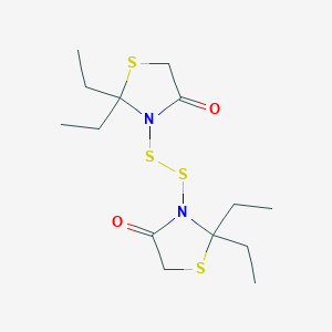 molecular formula C14H24N2O2S4 B14591984 3,3'-Disulfanediylbis(2,2-diethyl-1,3-thiazolidin-4-one) CAS No. 61260-36-4