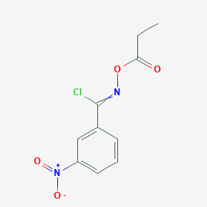 molecular formula C10H9ClN2O4 B14592009 3-Nitro-N-(propanoyloxy)benzene-1-carboximidoyl chloride CAS No. 61101-57-3