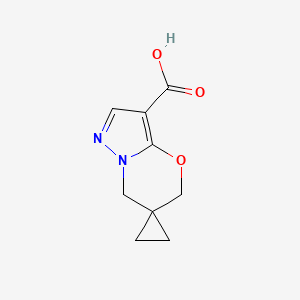 molecular formula C9H10N2O3 B1459205 1',3'-Dihydrospiro(cyclopropane-1,2'-pyrazolo[3,2-b][1,3]oxazine)-5'-carboxylic acid CAS No. 1428234-33-6