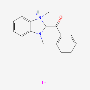 molecular formula C16H17IN2O B14592077 2-Benzoyl-1,3-dimethyl-2,3-dihydro-1H-benzimidazol-1-ium iodide CAS No. 61495-68-9