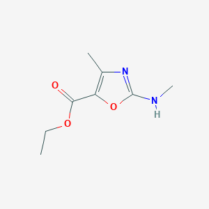 molecular formula C8H12N2O3 B1459208 4-甲基-2-(甲基氨基)-1,3-恶唑-5-羧酸乙酯 CAS No. 1443980-38-8