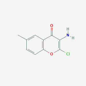 molecular formula C10H8ClNO2 B14592083 3-Amino-2-chloro-6-methyl-4H-1-benzopyran-4-one CAS No. 61423-67-4