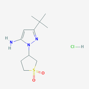 molecular formula C11H20ClN3O2S B1459211 3-tert-butyl-1-(1,1-dioxidotetrahydro-3-thienyl)-1H-pyrazol-5-amine hydrochloride CAS No. 1351582-76-7