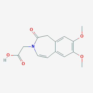 molecular formula C14H15NO5 B1459214 (7,8-dimethoxy-2-oxo-1,2-dihydro-3H-3-benzazepin-3-yl)acetic acid CAS No. 1573547-27-9