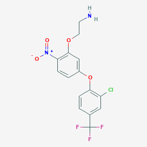 molecular formula C15H12ClF3N2O4 B14592141 2-{5-[2-Chloro-4-(trifluoromethyl)phenoxy]-2-nitrophenoxy}ethan-1-amine CAS No. 61133-44-6