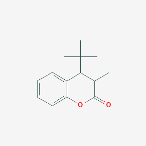 2H-1-Benzopyran-2-one, 4-(1,1-dimethylethyl)-3,4-dihydro-3-methyl-