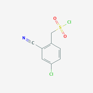 molecular formula C8H5Cl2NO2S B1459220 (4-Chloro-2-cyanophenyl)methanesulfonyl chloride CAS No. 1432681-23-6