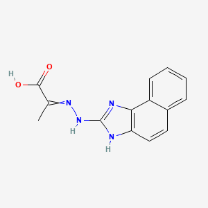 molecular formula C14H12N4O2 B14592211 2-[2-(3H-Naphtho[1,2-d]imidazol-2-yl)hydrazinylidene]propanoic acid CAS No. 61207-19-0