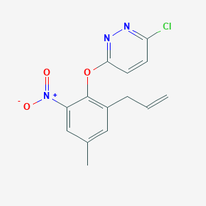 molecular formula C14H12ClN3O3 B14592230 3-Chloro-6-[4-methyl-2-nitro-6-(prop-2-en-1-yl)phenoxy]pyridazine CAS No. 61201-60-3