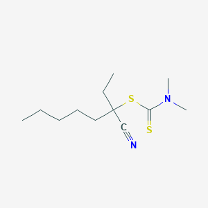 molecular formula C12H22N2S2 B14592236 3-Cyanooctan-3-yl dimethylcarbamodithioate CAS No. 61540-48-5