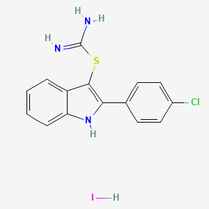 molecular formula C15H13ClIN3S B1459224 2-(4-Chlorophenyl)-1H-indol-3-yl imidothiocarbamate hydroiodide CAS No. 1351648-50-4