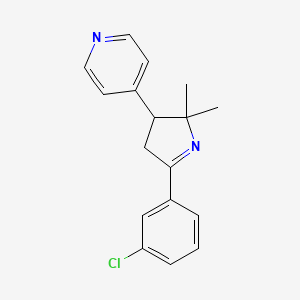 4-[5-(3-Chlorophenyl)-2,2-dimethyl-3,4-dihydro-2H-pyrrol-3-yl]pyridine