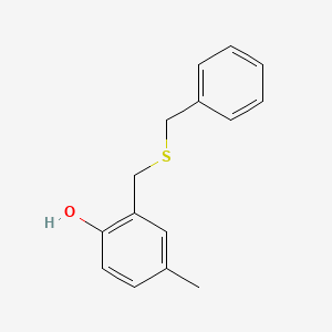 molecular formula C15H16OS B14592279 2-[(Benzylsulfanyl)methyl]-4-methylphenol CAS No. 61189-80-8