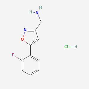 molecular formula C10H10ClFN2O B1459229 [[5-(2-Fluorophenyl)isoxazol-3-YL]methyl]amine hydrochloride CAS No. 1351595-63-5