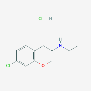 molecular formula C11H15Cl2NO B14592300 7-chloro-N-ethyl-3,4-dihydro-2H-chromen-3-amine;hydrochloride CAS No. 61190-40-7