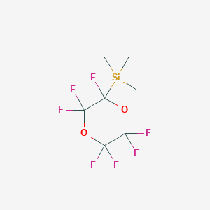 molecular formula C7H9F7O2Si B14592370 (2,3,3,5,5,6,6-Heptafluoro-1,4-dioxan-2-yl)(trimethyl)silane CAS No. 61448-95-1