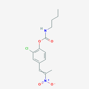 molecular formula C14H17ClN2O4 B14592375 2-Chloro-4-(2-nitroprop-1-en-1-yl)phenyl butylcarbamate CAS No. 61131-81-5