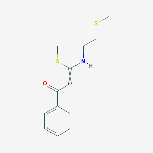 3-(Methylsulfanyl)-3-{[2-(methylsulfanyl)ethyl]amino}-1-phenylprop-2-EN-1-one