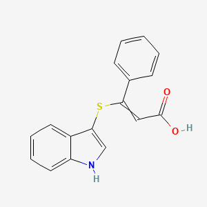 molecular formula C17H13NO2S B14592385 3-[(1H-Indol-3-yl)sulfanyl]-3-phenylprop-2-enoic acid CAS No. 61164-50-9