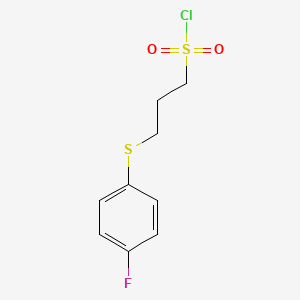 molecular formula C9H10ClFO2S2 B1459240 3-[(4-Fluorophenyl)sulfanyl]propane-1-sulfonyl chloride CAS No. 1375066-98-0