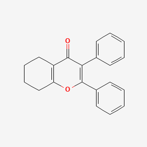 molecular formula C21H18O2 B14592405 4H-1-Benzopyran-4-one, 5,6,7,8-tetrahydro-2,3-diphenyl- CAS No. 61579-94-0