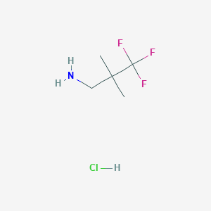 molecular formula C5H11ClF3N B1459244 3,3,3-Trifluoro-2,2-dimethylpropan-1-amine hydrochloride CAS No. 1803606-63-4
