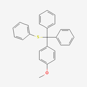 molecular formula C26H22OS B14592444 Benzene, 1-[diphenyl(phenylthio)methyl]-4-methoxy- CAS No. 61623-77-6