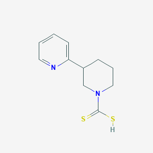 molecular formula C11H14N2S2 B14592509 1-Piperidinecarbodithioic acid, 3-(2-pyridinyl)- CAS No. 61640-12-8