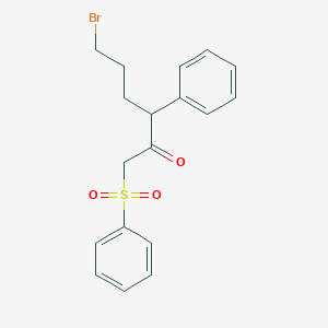 molecular formula C18H19BrO3S B14592570 1-(Benzenesulfonyl)-6-bromo-3-phenylhexan-2-one CAS No. 61171-84-4