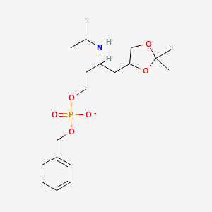 molecular formula C19H31NO6P- B14592584 Benzyl [4-(2,2-dimethyl-1,3-dioxolan-4-yl)-3-(propan-2-ylamino)butyl] phosphate CAS No. 61453-41-6