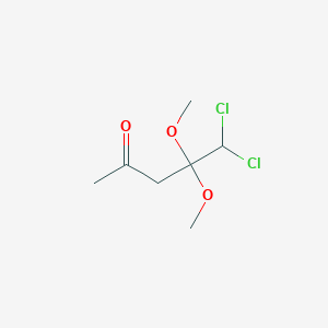 molecular formula C7H12Cl2O3 B14592618 5,5-Dichloro-4,4-dimethoxypentan-2-one CAS No. 61203-79-0