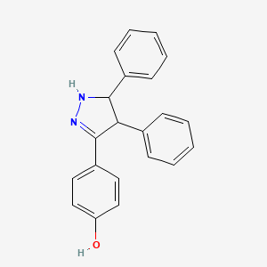 molecular formula C21H18N2O B14592645 4-(4,5-Diphenylpyrazolidin-3-ylidene)cyclohexa-2,5-dien-1-one CAS No. 61078-37-3