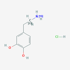 molecular formula C8H12ClNO2 B1459268 2-(3,4-二羟基苯基)乙基-1-13C-胺-15N hcl CAS No. 369656-74-6