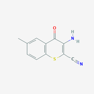 molecular formula C11H8N2OS B14592680 3-Amino-6-methyl-4-oxo-4H-1-benzothiopyran-2-carbonitrile CAS No. 61424-08-6