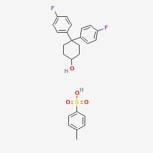 molecular formula C25H26F2O4S B14592682 4,4-Bis(4-fluorophenyl)cyclohexan-1-ol;4-methylbenzenesulfonic acid CAS No. 61271-76-9