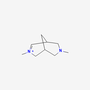 molecular formula C9H17N2+ B14592699 3,7-Dimethyl-3,7-diazabicyclo[3.3.1]non-2-en-3-ium CAS No. 61267-81-0