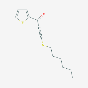 molecular formula C13H16OS2 B14592710 3-(Hexylsulfanyl)-1-(thiophen-2-YL)prop-2-YN-1-one CAS No. 61299-68-1