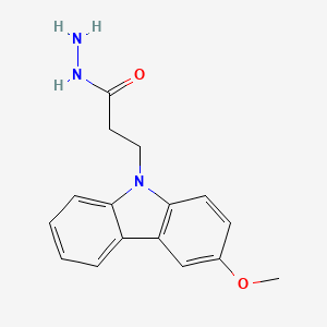 molecular formula C16H17N3O2 B14592746 3-(3-Methoxy-9H-carbazol-9-YL)propanehydrazide CAS No. 61606-44-8