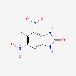 molecular formula C8H6N4O5 B14592765 5-Methyl-4,6-dinitro-1,3-dihydro-2H-benzimidazol-2-one CAS No. 61587-94-8