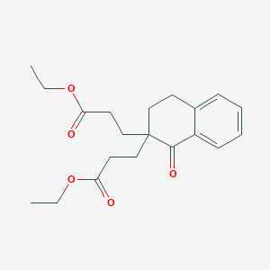 molecular formula C20H26O5 B14592779 Diethyl 3,3'-(1-oxo-1,2,3,4-tetrahydronaphthalene-2,2-diyl)dipropanoate CAS No. 61555-21-3