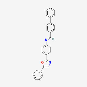 (E)-1-([1,1'-Biphenyl]-4-yl)-N-[4-(5-phenyl-1,3-oxazol-2-yl)phenyl]methanimine