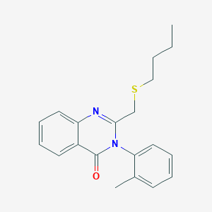 molecular formula C20H22N2OS B14592832 2-[(Butylsulfanyl)methyl]-3-(2-methylphenyl)quinazolin-4(3H)-one CAS No. 61554-71-0